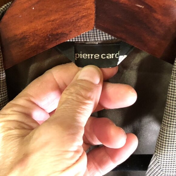 Pierre Cardin Mens Blazer Jacket 40R Gray Plaid Wool Blend Suit Coat 2-Button - Picture 4 of 14